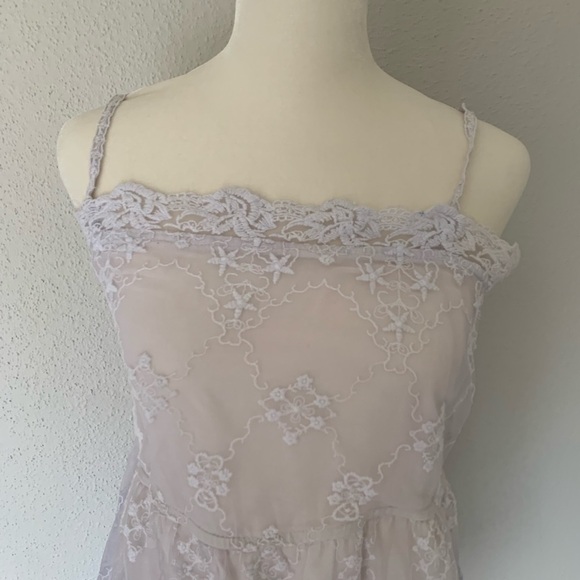 Zara Lacy Embroidered Purple Ombré Dress Size M - Picture 5 of 10